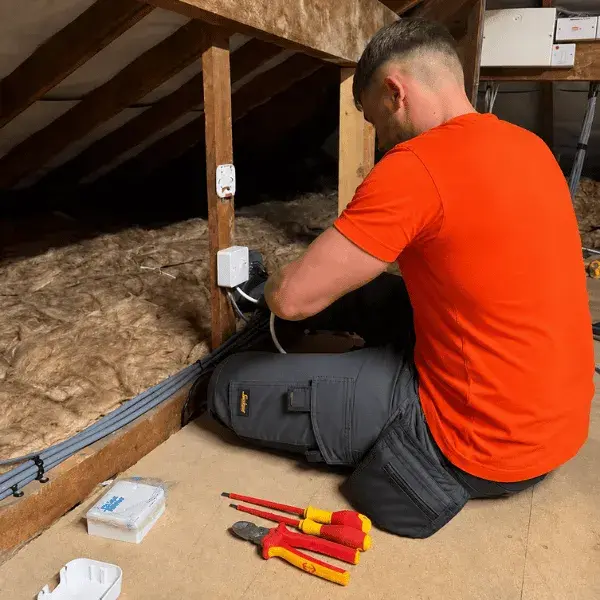 Jack Begley working on a job — JB Sparks electrician